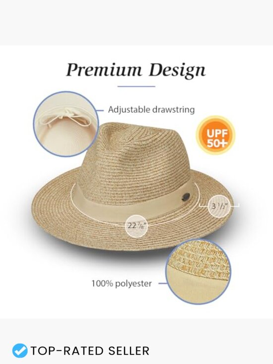 Fedora Sun Hat UV Protection Packable Adjustable Travel-Friendly Classic Chic main image 5